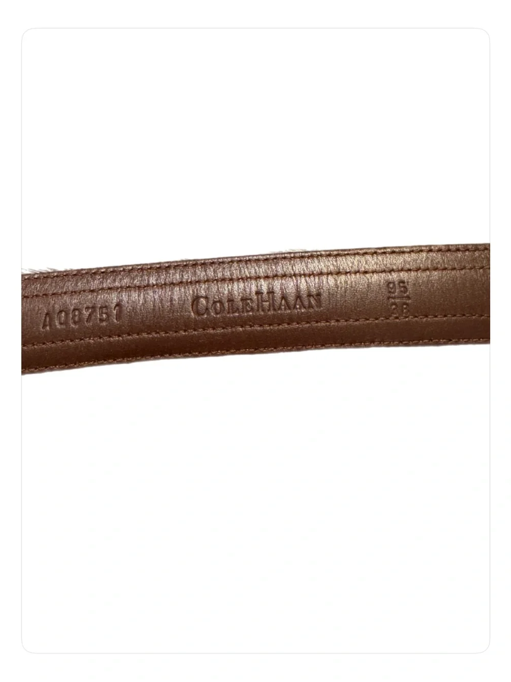 Cole Haan Men's Black Leather Belt with Silver Buckle